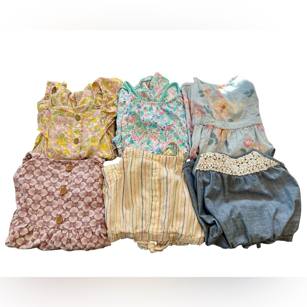 LIKE NEW - Bundle of Girls Rompers/Dress - Size 6/7 and 7